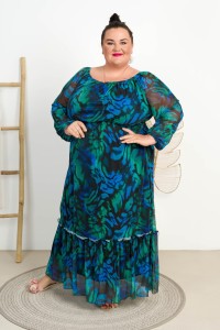 Siateczkowa Sukienka Maxi ISANA wzór 10 Plus Size 46-54