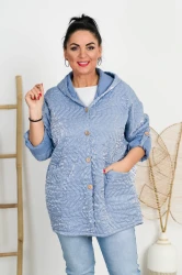 Mieniąca Kurteczka z kapturem REST niebieska Plus Size 46/50