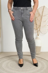 Jeansy Push Up NEVADA siwe Plus Size 42-52