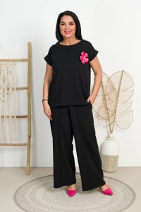 Komplet dresowy LUXURY czarny Plus Size 42-52