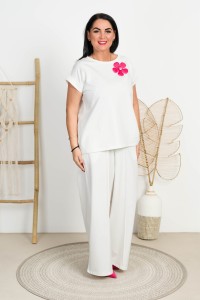 Komplet dresowy LUXURY śmietankowy Plus Size 42-52