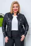 Ekoskórzana Kurteczka żakiecik LINEA czarna Plus Size 44-54