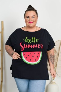 Bluzka Laserówka PABLO Arbuz granat Plus Size 48/54