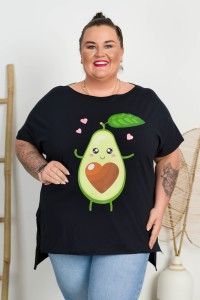 Bluzka Laserówka PABLO Avokado granat Plus Size 48/54