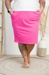 Spódniczka dresowa ROBIN różowa Plus Size 46-56