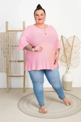 Sweterek Nietoperz VINCENT pudrowy Plus Size 50/56