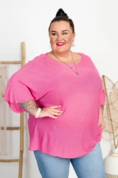 Sweterek Nietoperz VINCENT różowy Plus Size 50/56