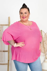 Sweterek Nietoperz VINCENT różowy Plus Size 50/56
