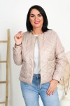 Krótka kurtka pikowana OLIVIA beżowa Plus Size 40-48