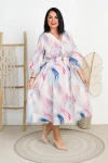 Sukienka maxi z paskiem ZUMBA wzór 15 Plus Size 42-50