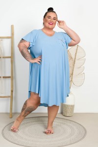 Sukienka Trapezowa z kwiatem PAOLA jeans Plus Size 48/56