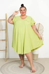 Sukienka Trapezowa z kwiatem PAOLA limonka Plus Size 48/56