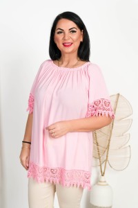 Tunika Hiszpanka GODES pudrowa Plus Size 46/52