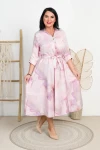 Sukienka z paskiem ILONA puder-lila Plus Size 44-52