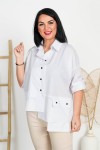 Koszula asymetryczna VIONA biała Plus Size 42-54