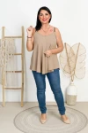 Top trapezowy OSCAR camel Plus Size 44/50