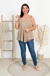 Top trapezowy OSCAR camel Plus Size 44/50