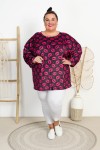 Bluza welurowa ze ściągaczem ARIA usta Plus Size 48-58