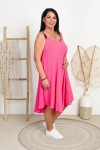 Sukienka na ramiączkach OSCAR różowa Plus Size 44/52
