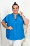 Bluzka z koronką IZA chabrowa Plus Size 50/54