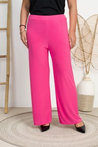 Spodnie z szeroką nogawką Dzwony CHINO różowe Plus Size 44/48