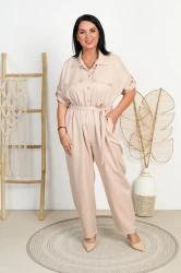Kombinezon SORENO beżowy Plus Size 46/50
