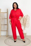 Kombinezon SORENO czerwony Plus Size 46/50
