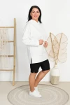 Bluza z Kapturem Oversize AWAY śmietankowa Plus Size 44-56