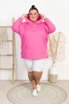 Bluza z Kapturem Oversize AWAY różowa Plus Size 44-56