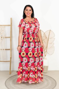 Siateczkowa Sukienka Maxi ISTRA wzór 2 Plus Size 46-54