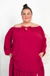 Bluzka Hiszpanka ZENDAYA bordowa Plus Size 46-58 