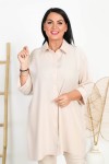 Tunika Koszulowa IZA beżowa Plus Size 42-54