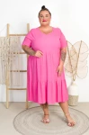 Sukienka na lato SARA różowa Plus Size 46/52