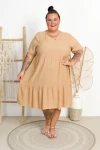 Sukienka na lato SARA camelowa Plus Size 46/52