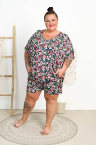 Bluzka Vneck COLIN łączka Plus Size 52/58