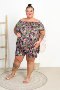 Tunika Hiszpanka IBIZA kwiatki Plus Size 48/58 