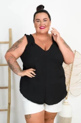Top na grubych ramiączkach OLEG czarny Plus Size 48/54