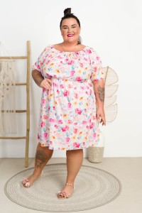 Sukienka literka A FREJA wzór 1 Plus Size 42-52