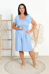 Kombinezon z szortami MARLEN błękitny Plus Size 46/50