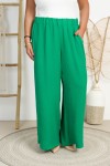 Szerokie Spodnie z crepy KULOTY zielone Plus Size 48/56 