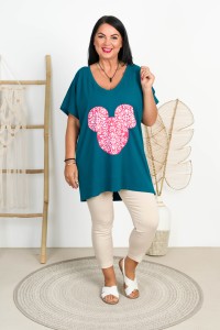 T-shirt Vneck VIVI Myszka morski Plus Size 48/54