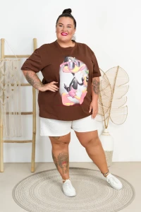 T-shirt VAMOS Kaczor/Drink czekoladowy Plus Size 48/54