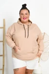 Bluza Kangurka DENIS beżowa Plus Size 46/54