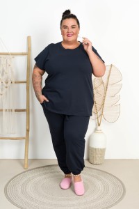 Komplet Dresowy ANTOM granatowy Plus Size 48/54