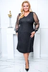 Sukienka z tiulowymi rękawami FLORI #10 czarna Plus Size 44-56