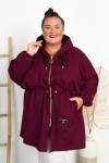 Parka Punto Milano YOVI burgund Plus Size 50-60