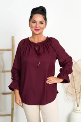 Elegancka Bluzka STELLA burgundowa Plus Size 44-52 