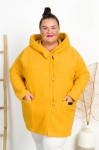 Płaszcz Oversize z Bukli miodowy Plus Size 44-56