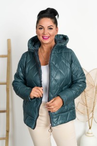 Kurtka z kapturem jesień/zima DOROTA petrol Plus Size 42-54