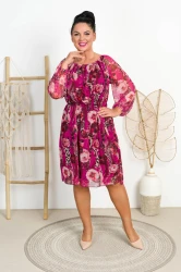 Siateczkowa Sukienka FREJA wzór 6 Plus Size 42-52